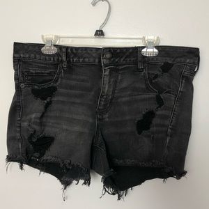 Black denim shorts size 16